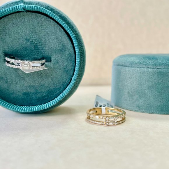 Stackable Baguette Cut Rings - Picture 8 of 16